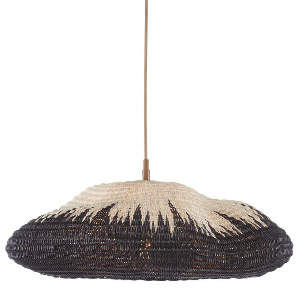 Currey and Company Comme Des Paniers Pendant Natural, Black, Khaki