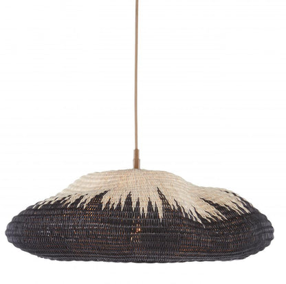 Currey and Company Comme Des Paniers Pendant Natural, Black, Khaki