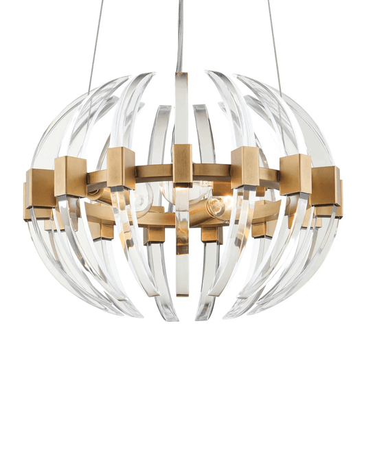 Currey and Company Coquette Small Brass Chandelier