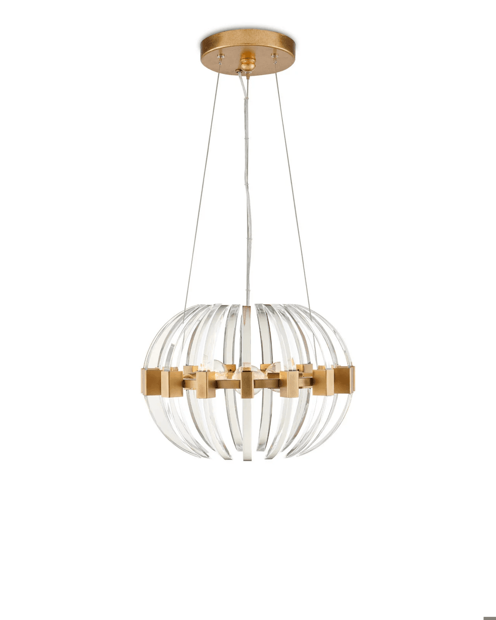 Currey and Company Coquette Small Brass Chandelier Clear, Antique Brass