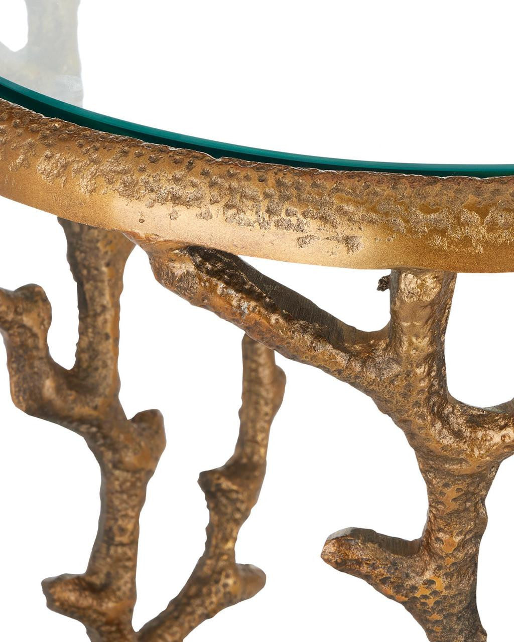 Currey and Company Coral Brass Accent Table