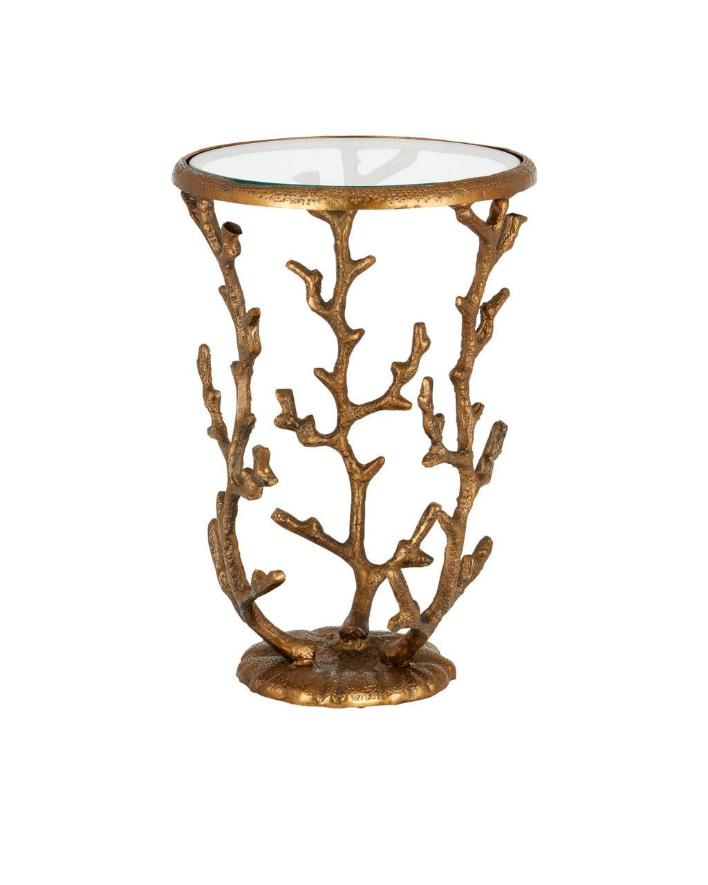 Currey and Company Coral Brass Accent Table