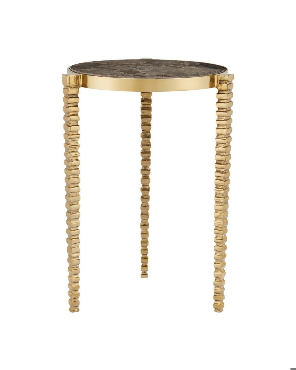 Currey and Company Corrado Cappuccino Marble Accent Table