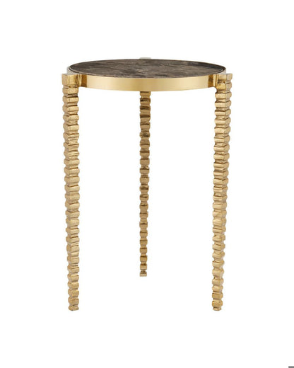 Currey and Company Corrado Cappuccino Marble Accent Table