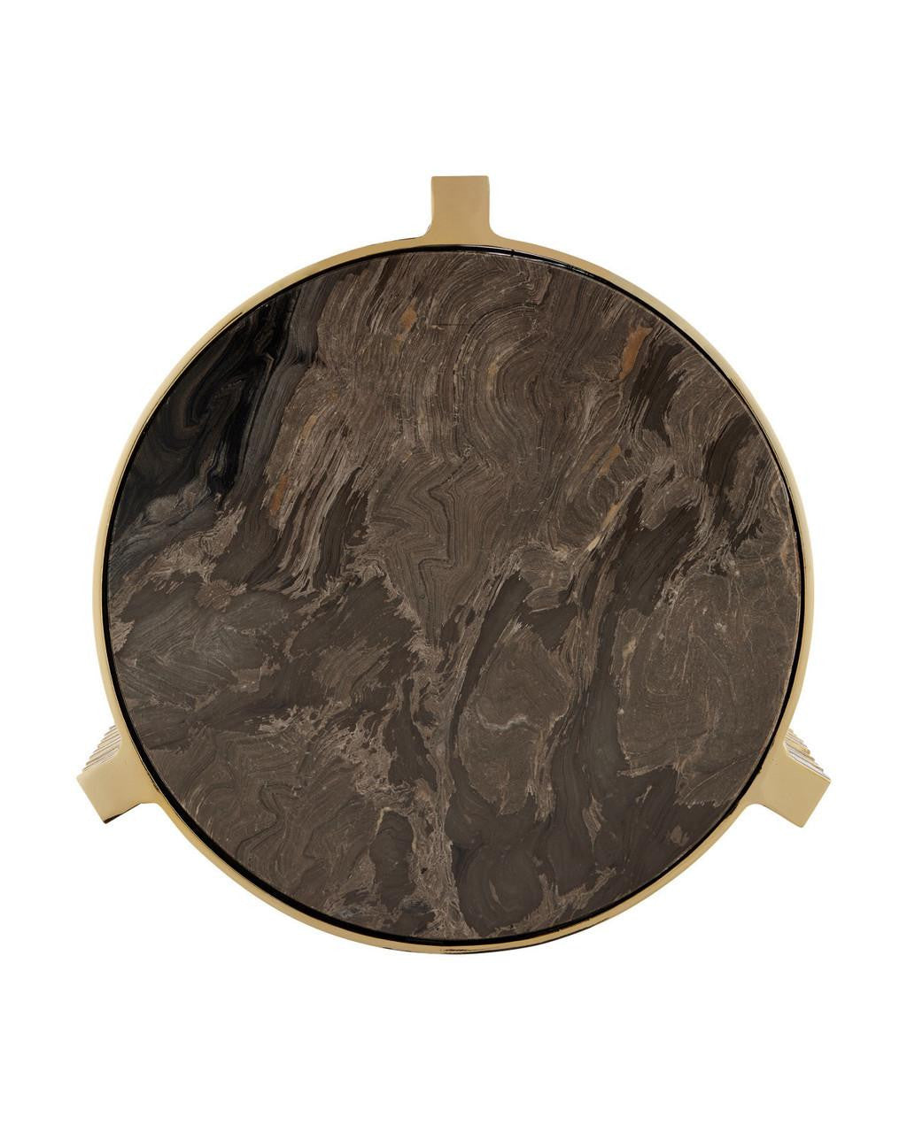 Currey and Company Corrado Cappuccino Marble Accent Table