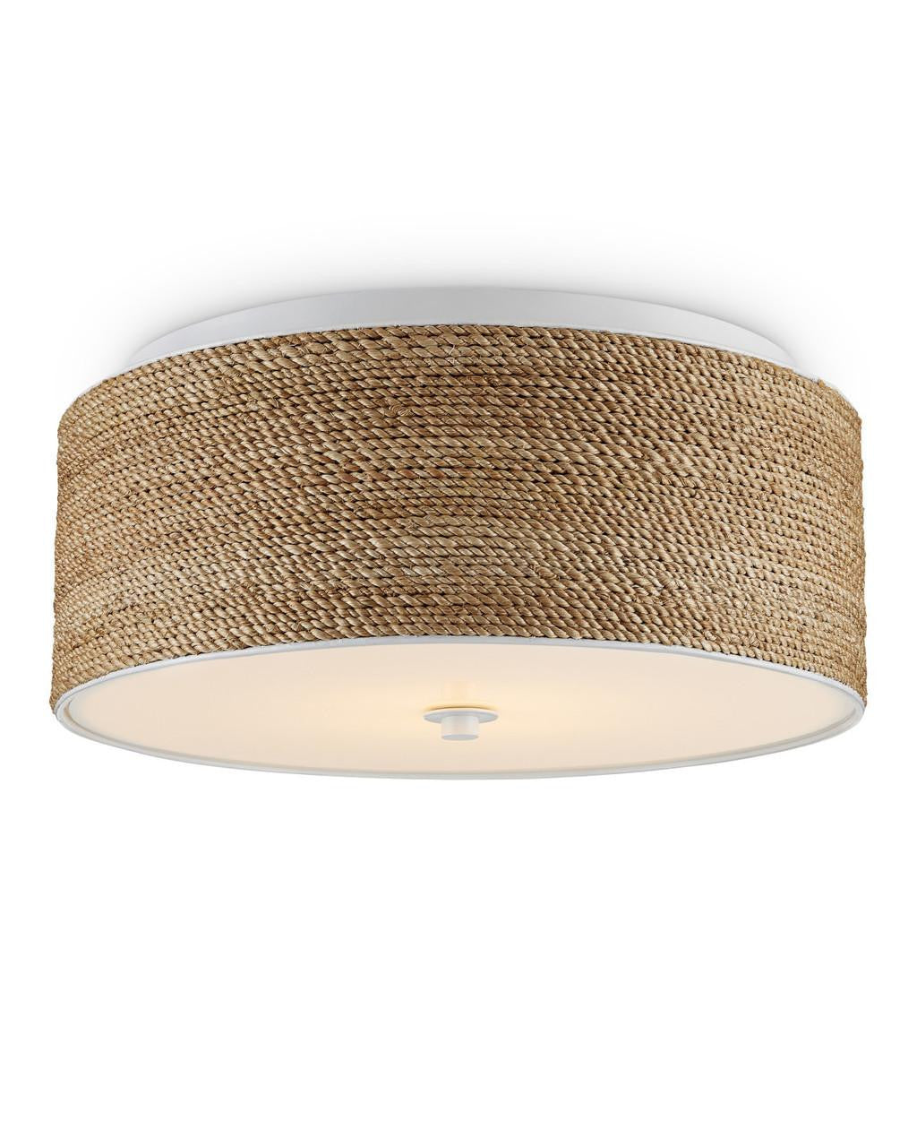Currey and Company Coulton Rope Flush Mount Natural, White