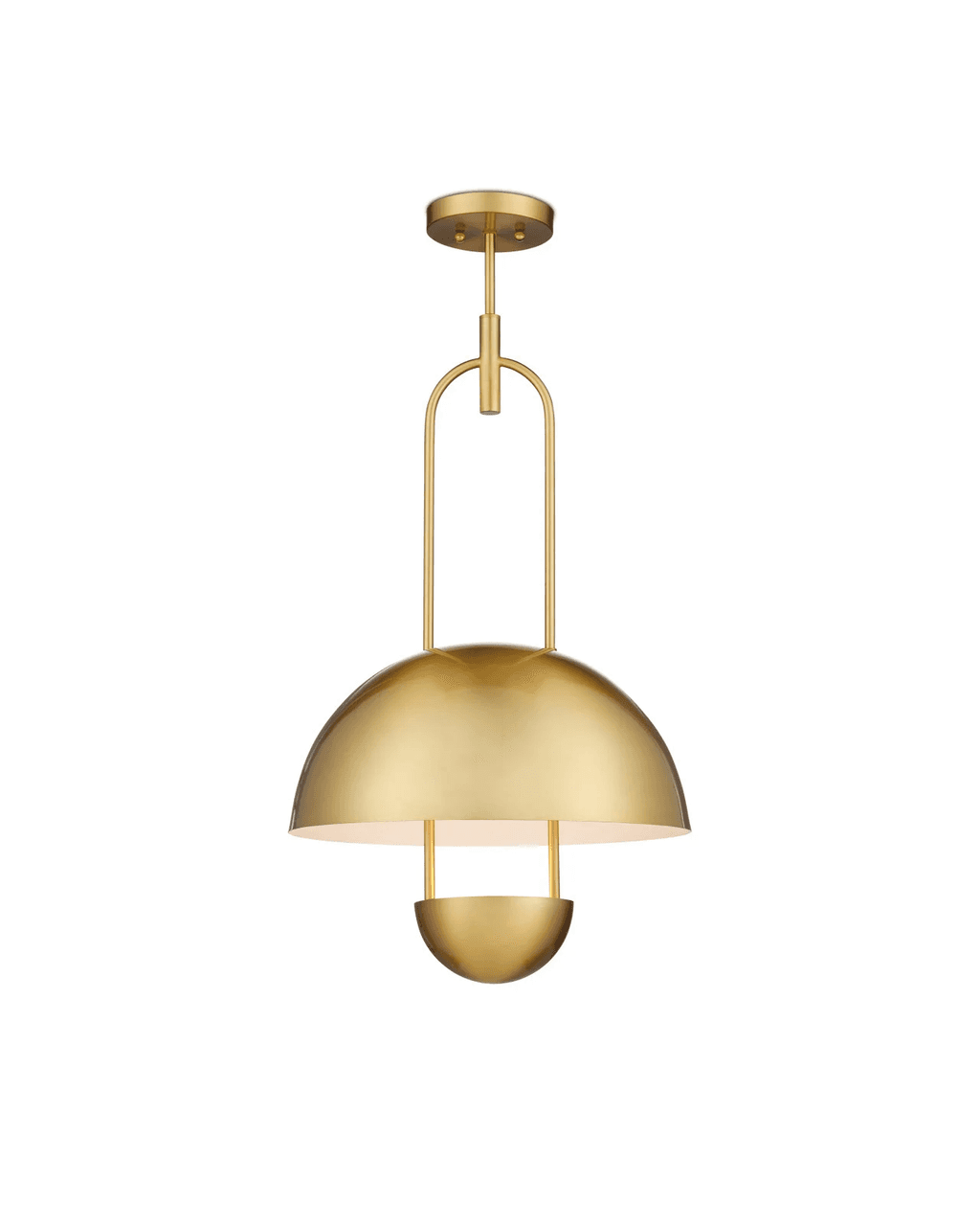Currey and Company Creighton Semi-Flush Mount Brass, White