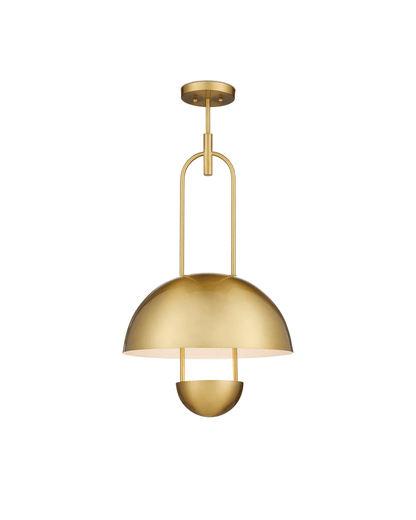 Currey and Company Creighton Semi-Flush Mount Brass, White
