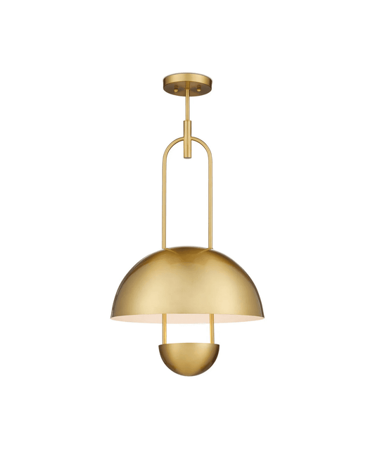 Currey and Company Creighton Semi-Flush Mount Brass, White