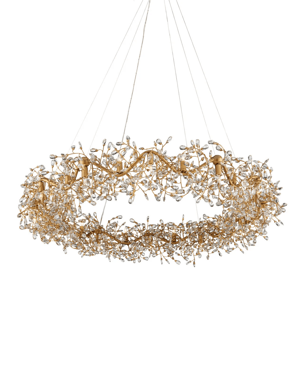 Currey and Company Crystal Bud Grande Ring Chandelier