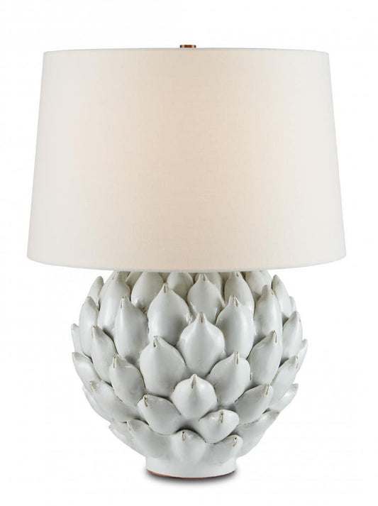 Currey and Company Cynara White Table Lamp Antique White