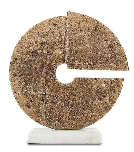 Currey and Company Daman Brass Disc Aged Brass, White