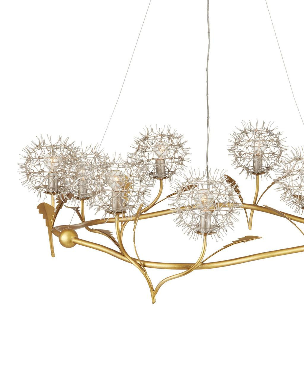 Currey and Company Dandelion Silver & Gold Chandelier
