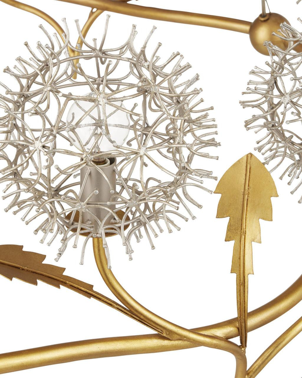 Currey and Company Dandelion Silver & Gold Chandelier