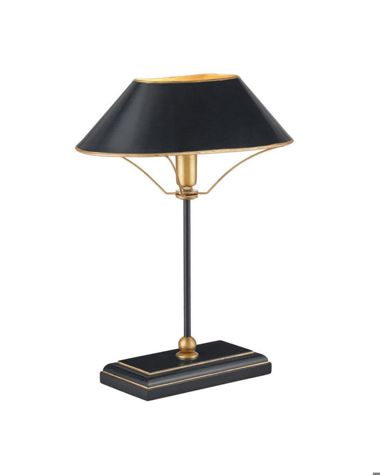 Currey and Company Daphne Black Table Lamp Black, Antique Gold