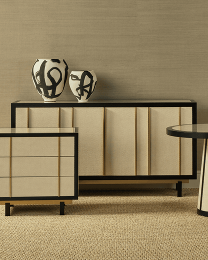 Currey and Company Deanna Raffia Credenza