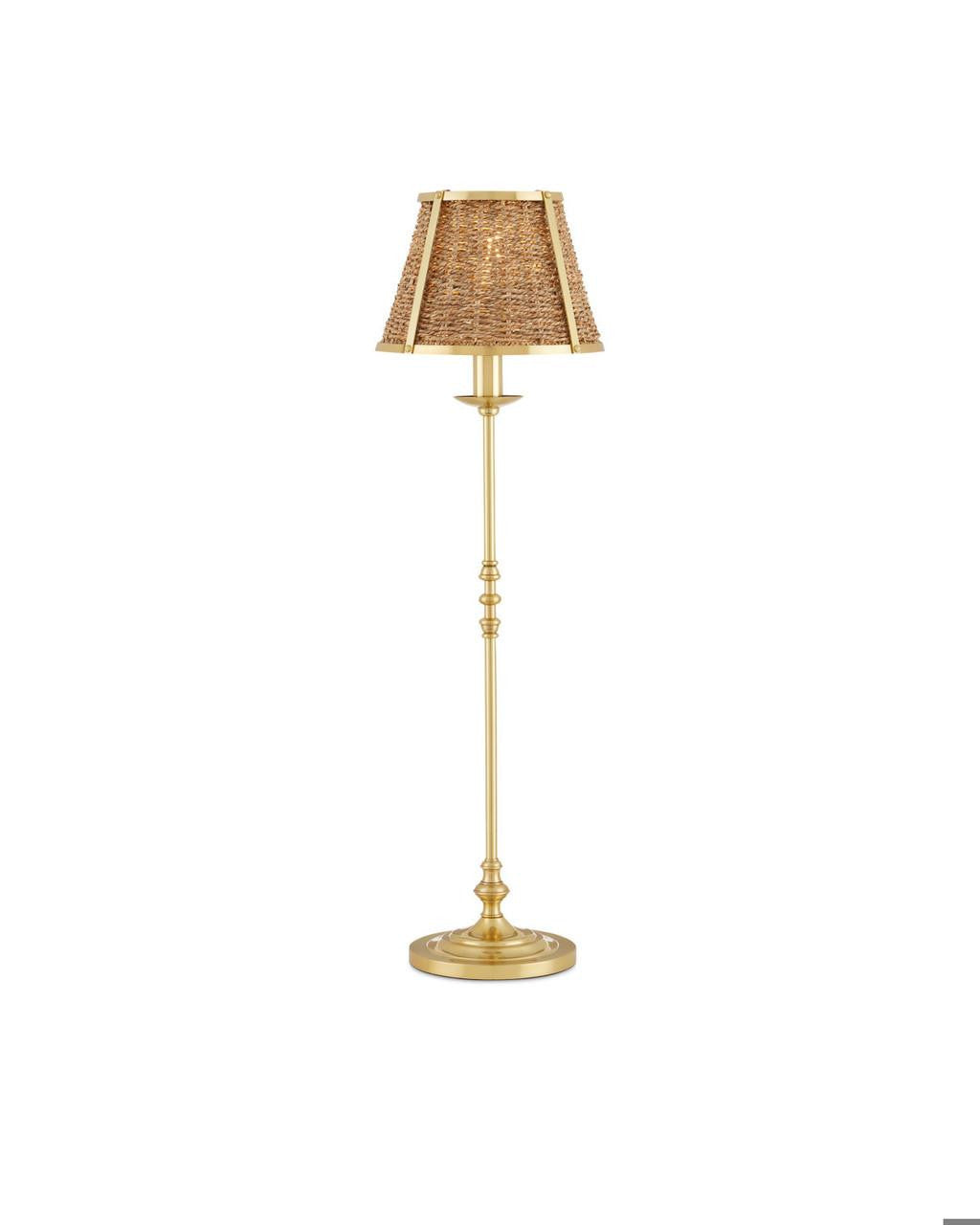 Currey and Company Deauville Table Lamp Polished Brass, Natural