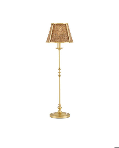 Currey and Company Deauville Table Lamp Polished Brass, Natural