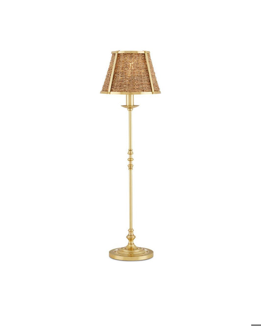 Currey and Company Deauville Table Lamp Polished Brass, Natural