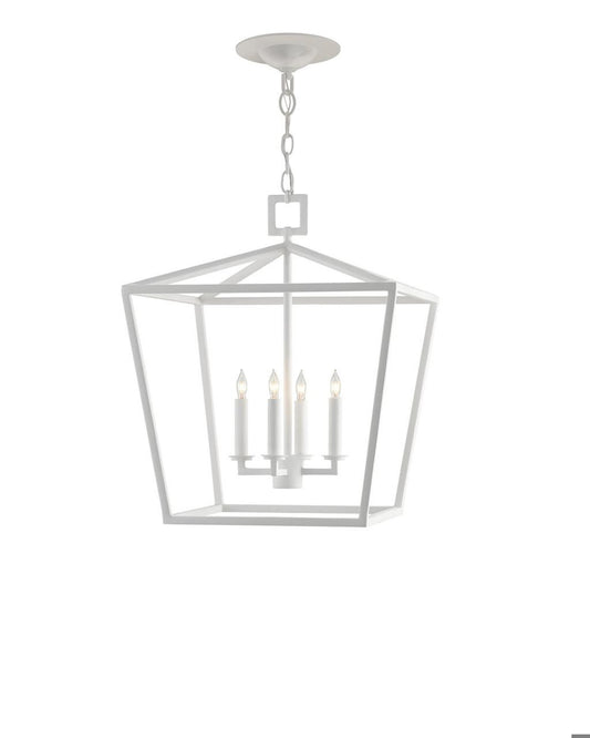 Currey and Company Denison Medium White Lantern