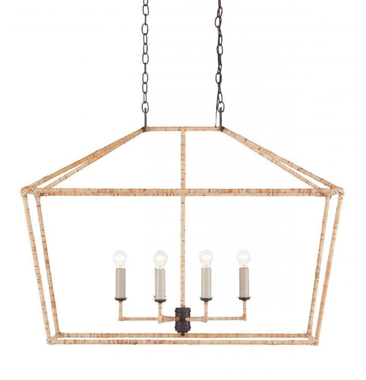Currey and Company Denison Rectangular Natural Lantern