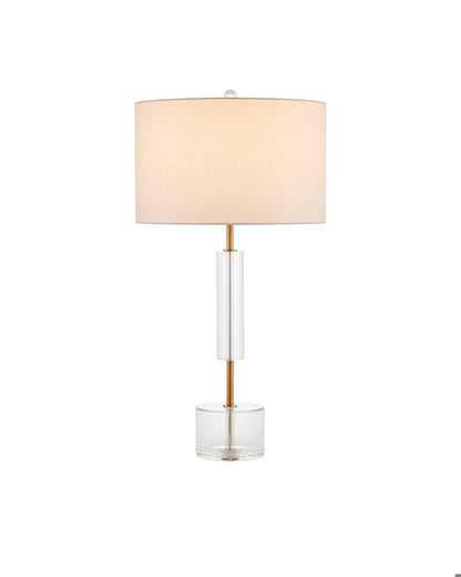 Currey and Company Deville Table Lamp Clear, Antique Brass