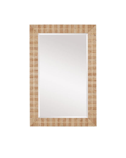 Currey and Company Dezi Rectangular Mirror Natural, Brass
