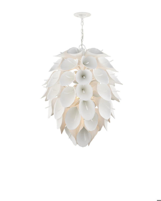 Currey and Company Diego Chandelier Gesso White
