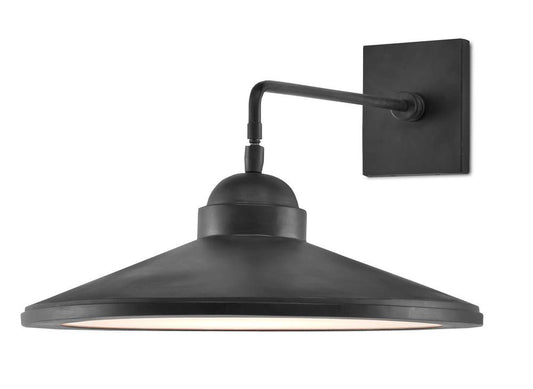Currey and Company Ditchley Black Wall Sconce Black Bronze, White