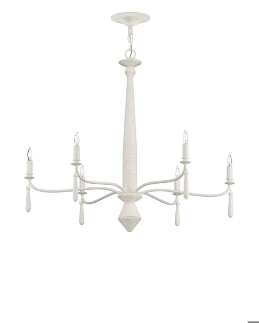 Currey and Company Donnybrook Chandelier Snow White, White
