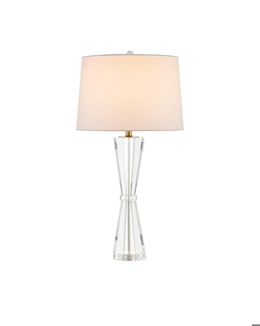 Currey and Company Duveen Table Lamp Clear, Polished Brass