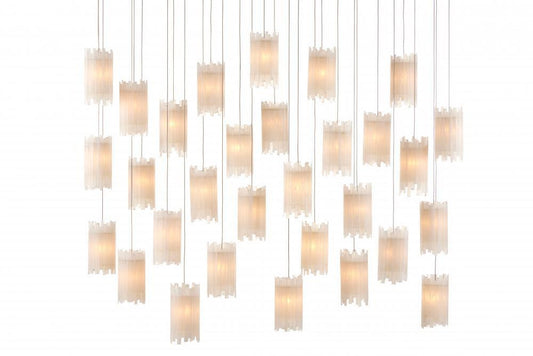 Currey and Company Escenia 30-Light Linear Multi-Drop Pendant Frosted White