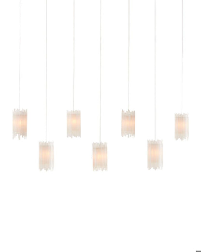 Currey and Company Escenia 7-Light Linear Multi-Drop Pendant Frosted White