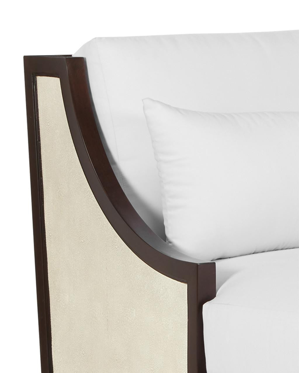 Currey and Company Evie Walnut Chaise, Muslin