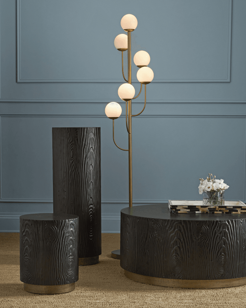 Currey and Company Farnsworth Brass Floor Lamp