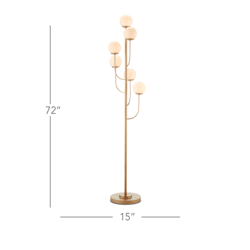 Currey and Company Farnsworth Brass Floor Lamp