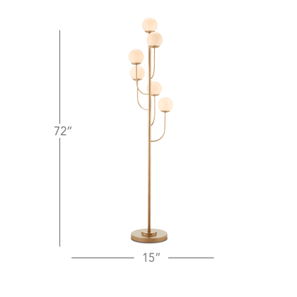 Currey and Company Farnsworth Brass Floor Lamp