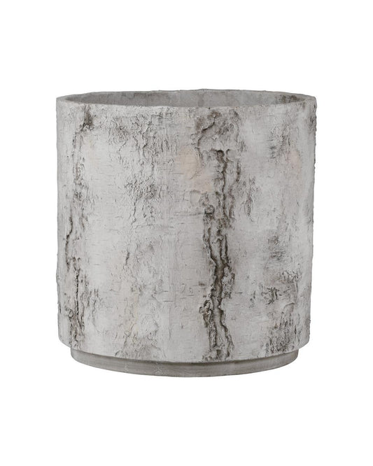 Currey and Company Faux Birch Small Planter Black, Beige, Pale Gray