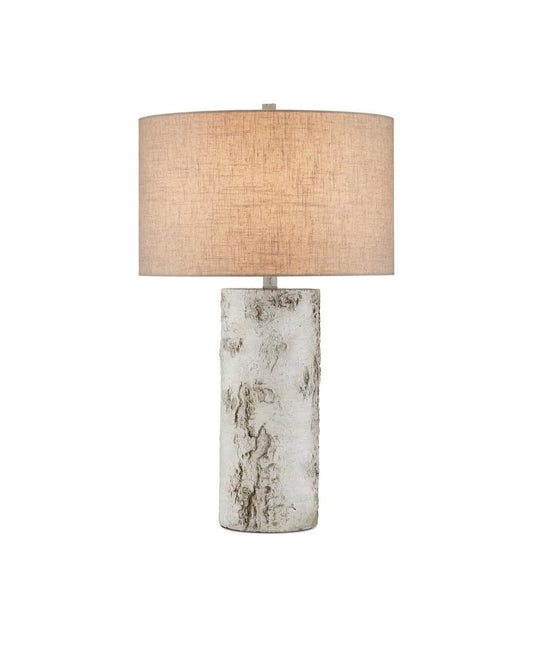 Currey and Company Faux Birch Table Lamp Birch White, Gray