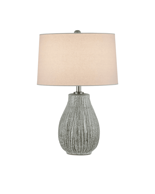 Currey and Company Fidella Table Lamp Reactive Black & White, Brushed Nickel