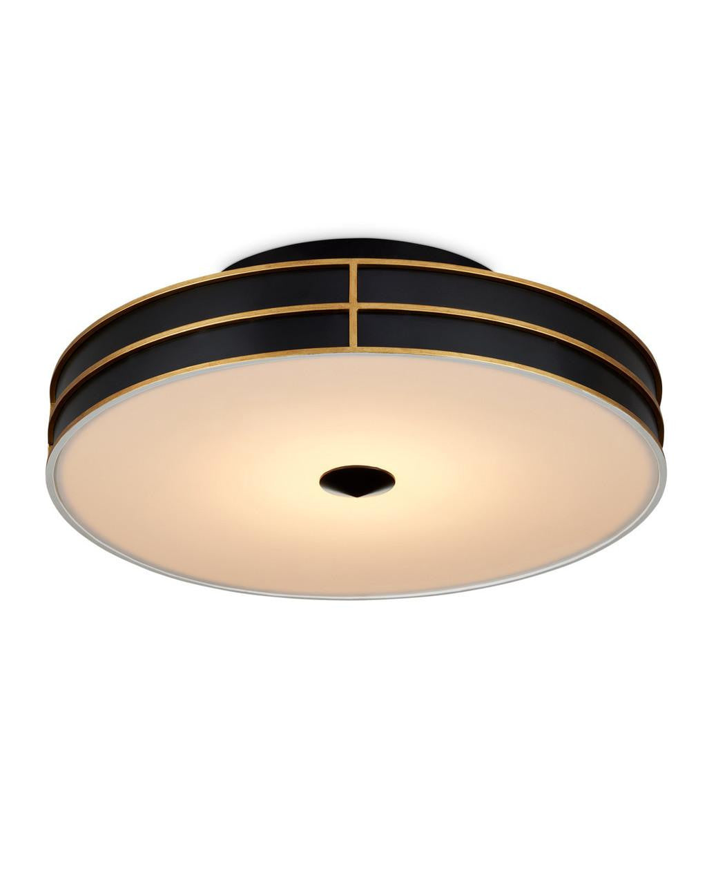 Currey and Company Fielding Black Flush Mount