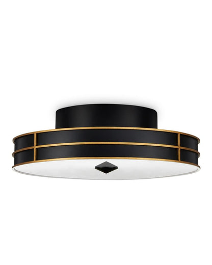 Currey and Company Fielding Black Flush Mount