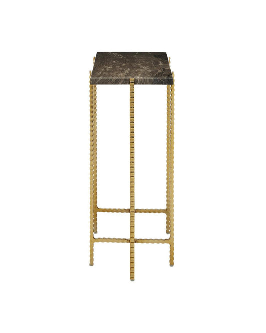 Currey and Company Flying Marble Gold Side Table