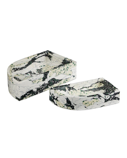 Currey and Company Fossey Asymmetrical Tray White, Black