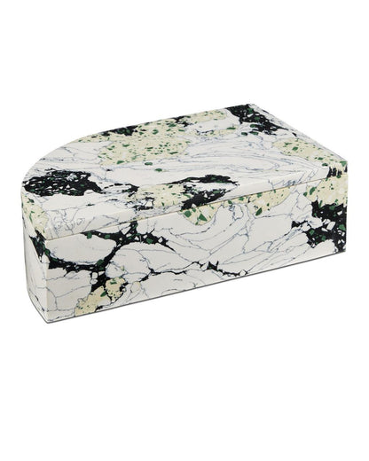 Currey and Company Fossey Rectangular Box White, Black