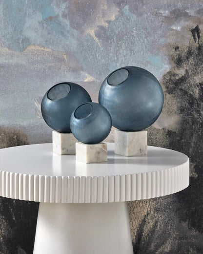Currey and Company Fresno Blue Orb, Set of 3