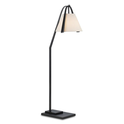 Currey and Company Frey Black Floor Lamp Satin Black