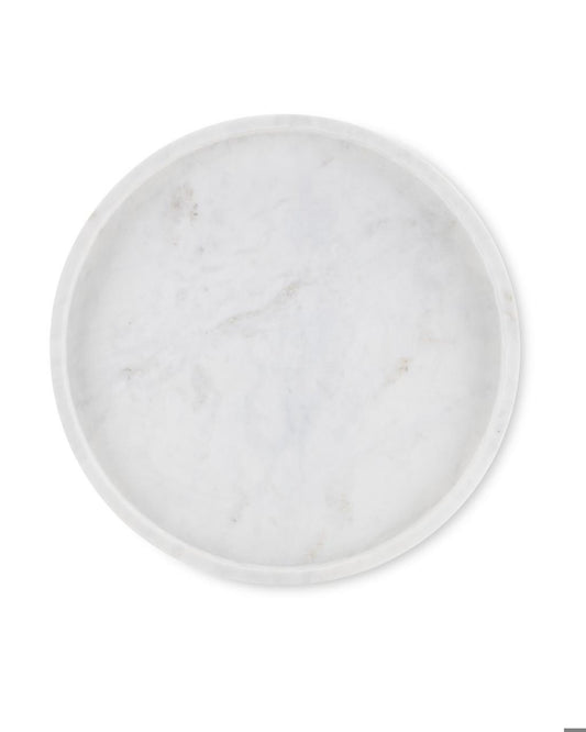 Currey and Company Freya Large White Marble Tray