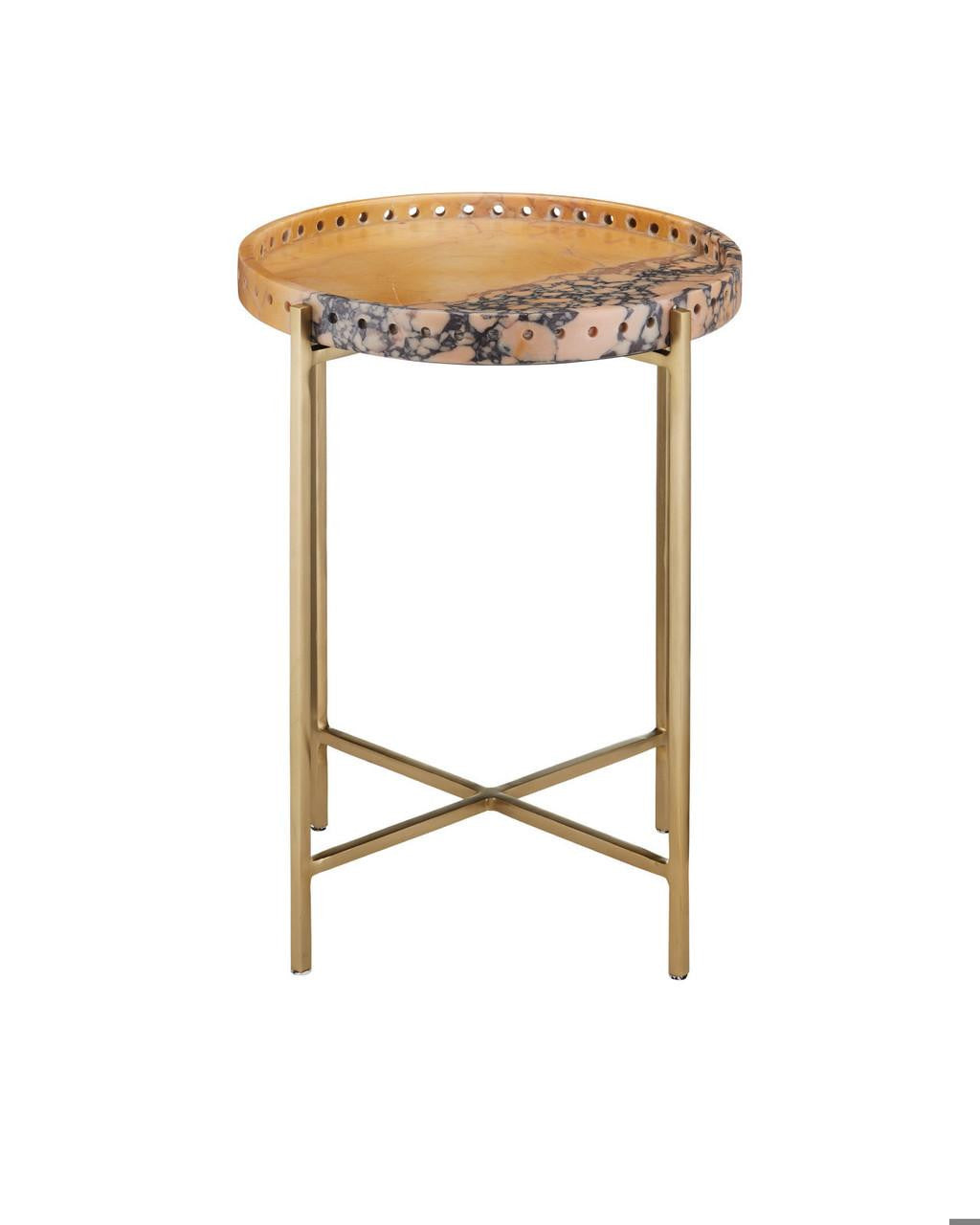 Currey and Company Freya Purple Breccia Accent Table