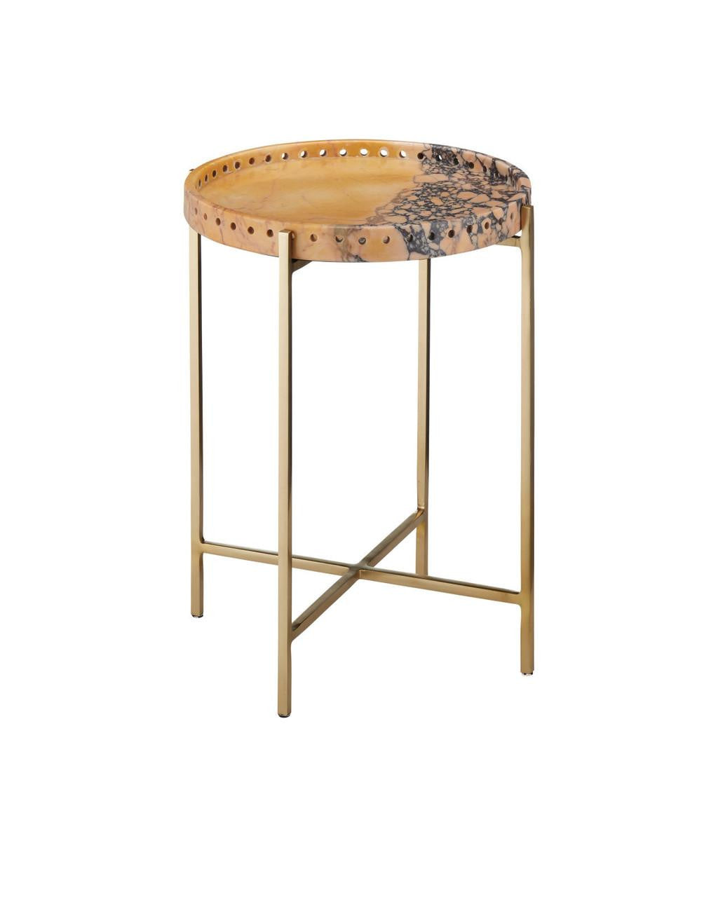 Currey and Company Freya Purple Breccia Accent Table
